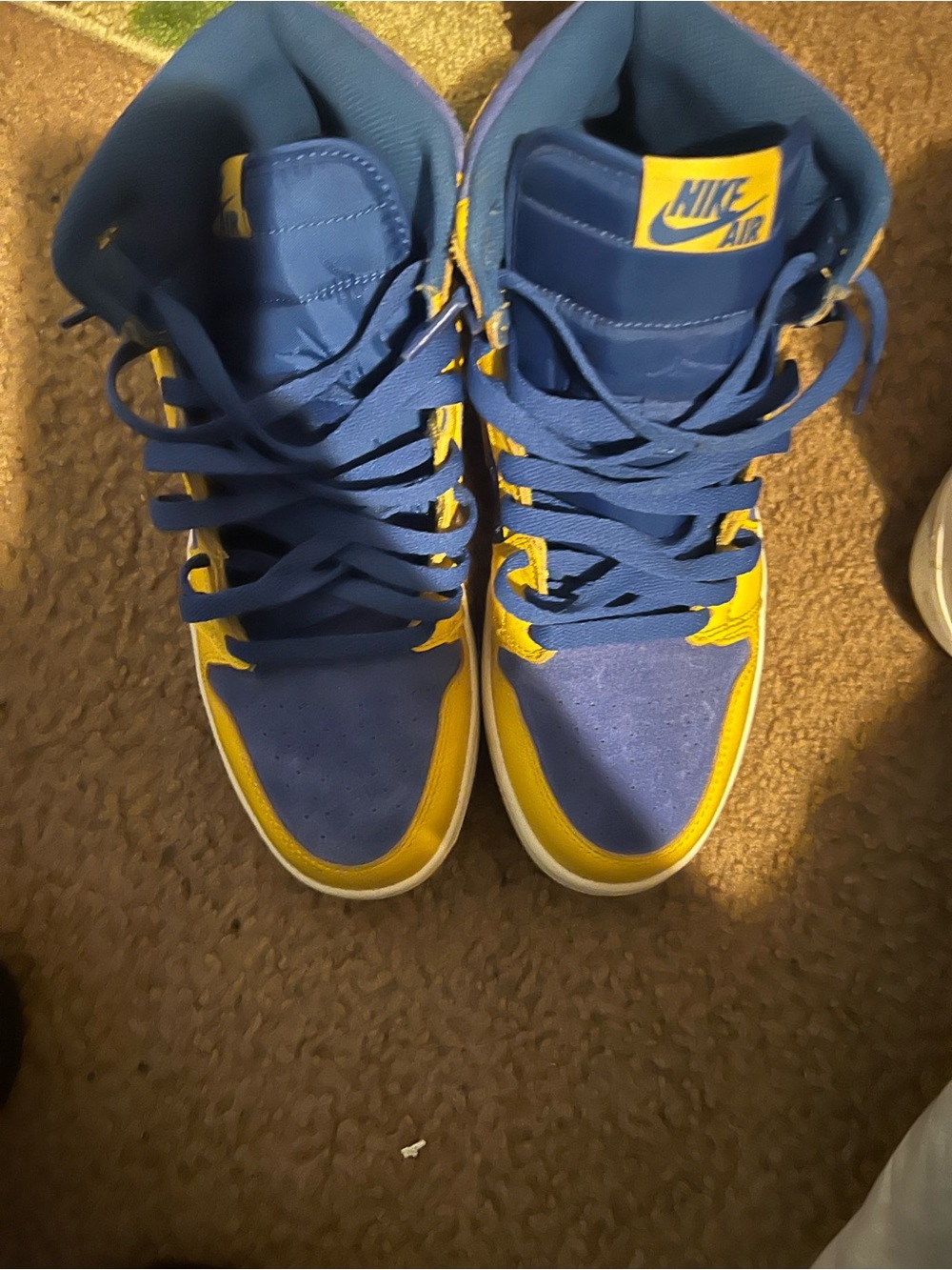 Jordan High-Top Sneakers in Blue and Yellow